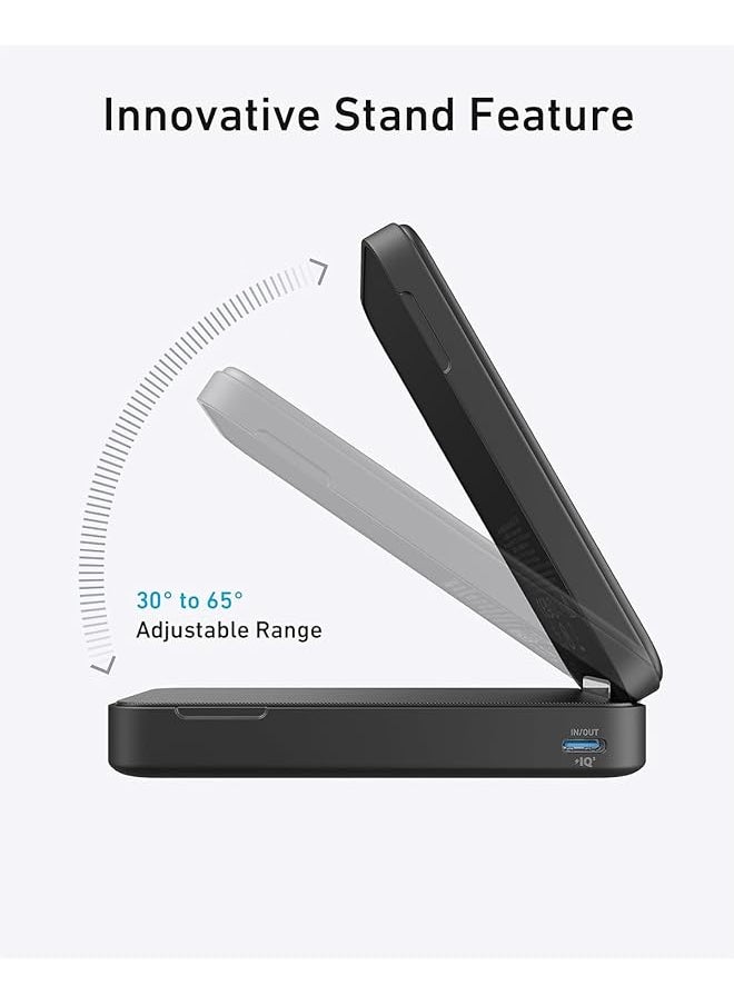 Generic - Maggo Power Bank Qi2 Certified 15W Ultra Fast Magsafe Compatible Portable Charger 6 600Mah Battery Pack With Adjustable And Foldable Stand For Iphone 16 15 14 Series Only Usb C Cable Include - Image 1