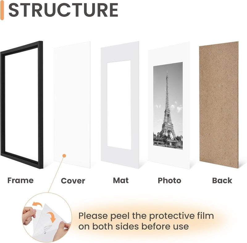 upsimples 30x30 Picture Frame, 3 Pack Black Photo Frame, Wall Hanging Picture 30x30 Frames - Image 3