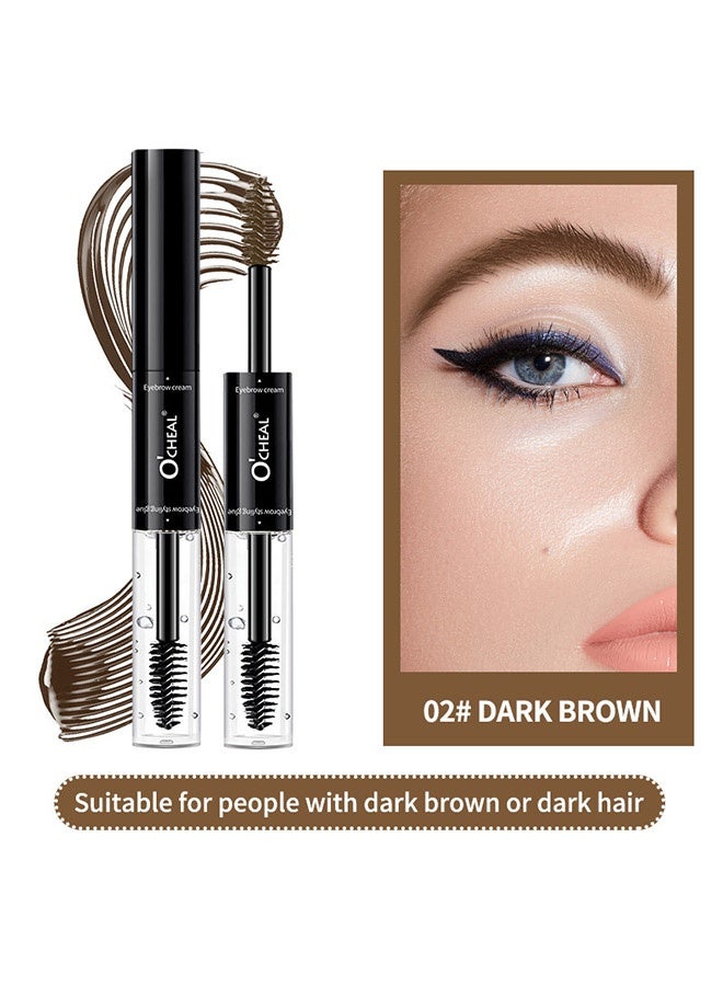 OCHEAL Double Head Styling Stereo Plastic EyeBrow，Waterproof, SmudgeProof Brow Glue with Brush, Quick-Drying, 24HR Brows Makeup for Natural Full Brows, 3D Eyebrow Mascara for Women #02 Dark Brown - Image 2