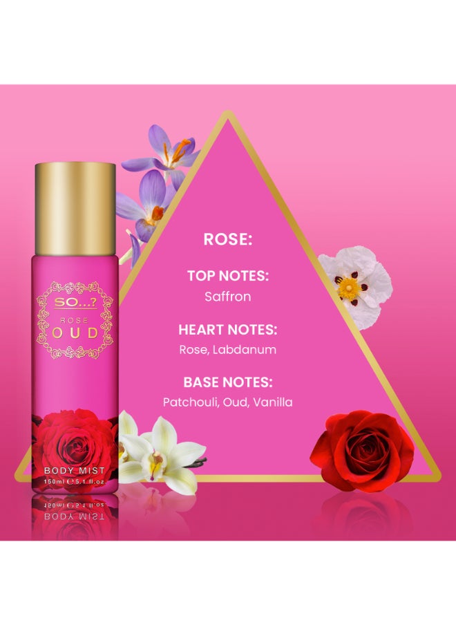 So..? Rose Oud Body Mist Long Lasting Fragrance Spray 150ml  - Image 3