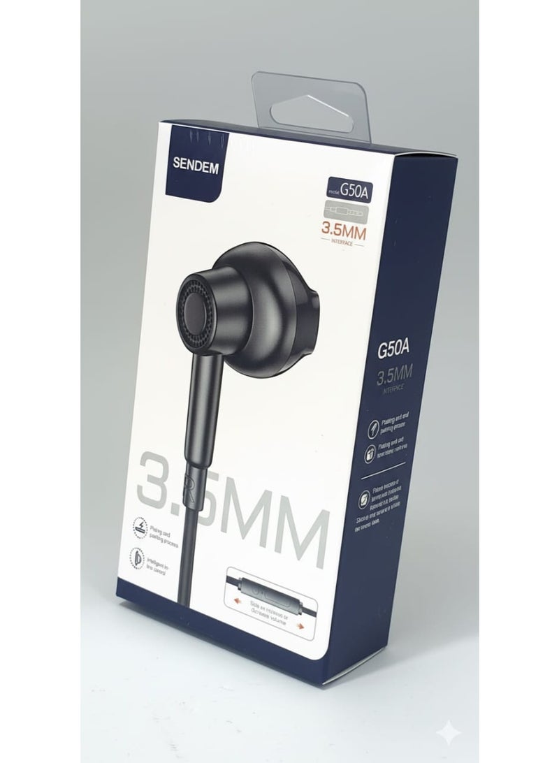SENDEM G50A 3.5mm Wired Earphones – High-Quality Sound, Plating & Painting Finish - Image 2