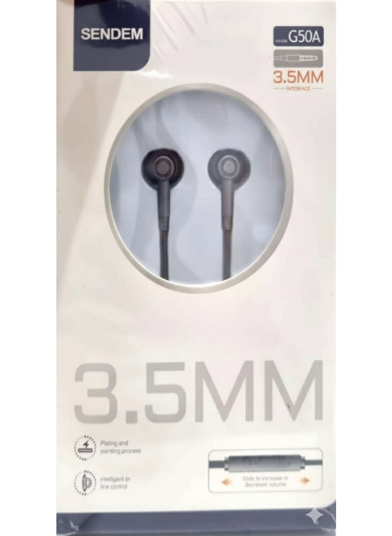 SENDEM G50A 3.5mm Wired Earphones – High-Quality Sound, Plating & Painting Finish - Image 3