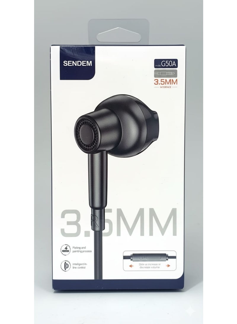 SENDEM G50A 3.5mm Wired Earphones – High-Quality Sound, Plating & Painting Finish - Image 4