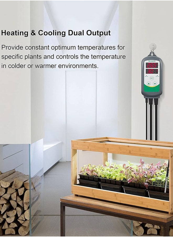 INKBIRD INKBIRD Temperature Controller ITC-308 Digital Heating and Cooling Thermostat for Home Brew Greenhouse Heater Heat Mat Tube Heater Reptile Vivarium  - Image 2