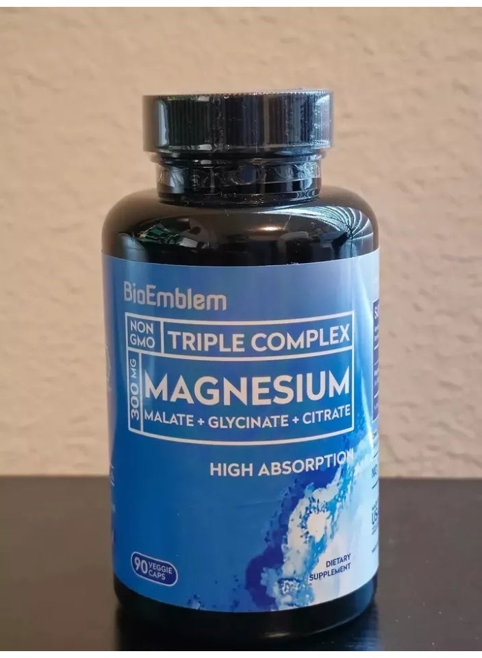 BioEmblem Triple Complex Magnesium 300mg 90 Veggie Caps - Image 1