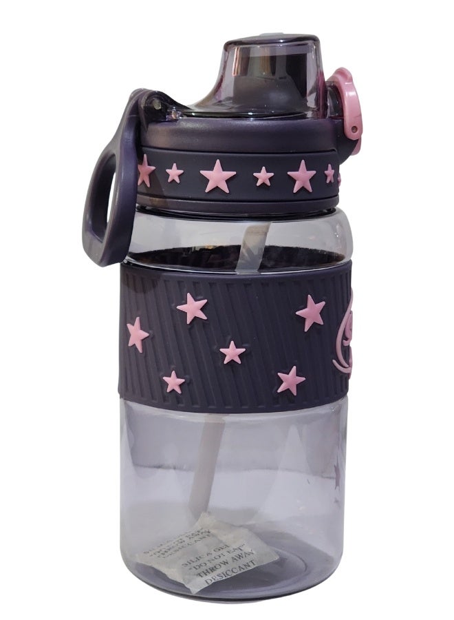 Stars 600ml Healthy Kids Water Bottle Acrylic Children's Cup Portable Kids Water Bottle, Fashion Design Large Capacity BPA Free Water Bottle for School, Shopping, Sports, Travel  - Image 3