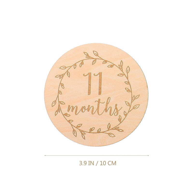 14 Pcs Wooden Milestone Discs Monthly Photo Props For Newborn Photography - Image 3
