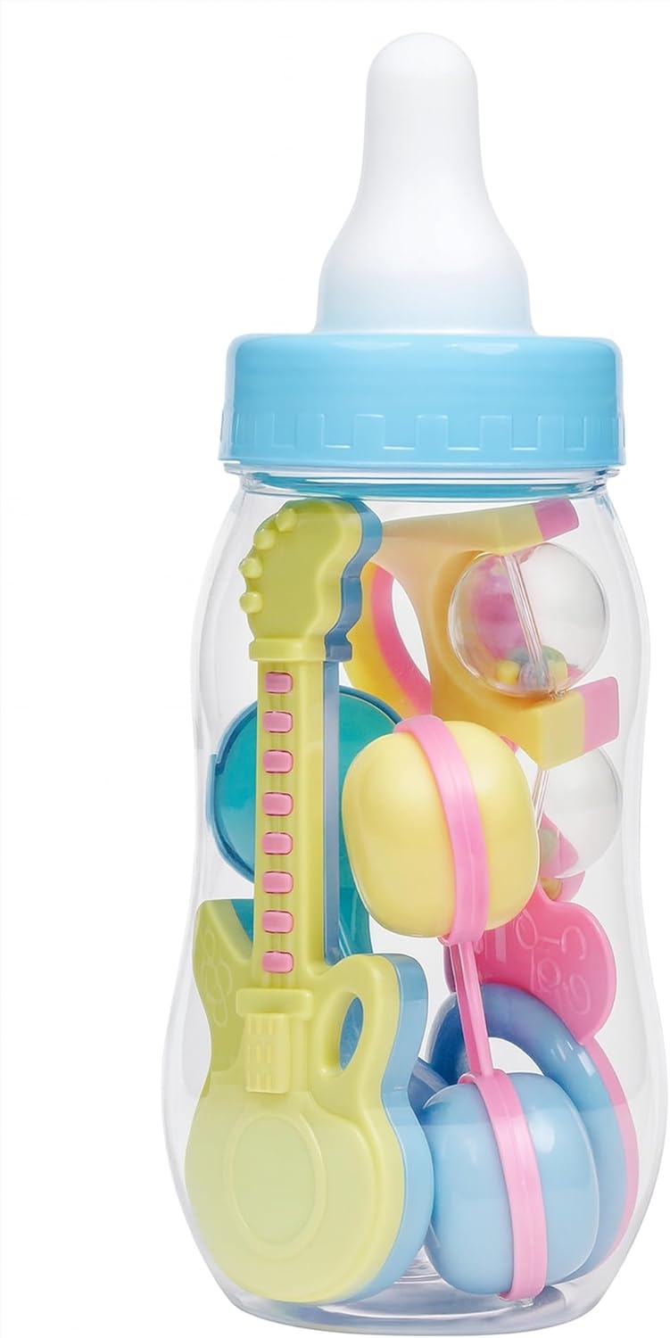 AVELLIM Plastic Baby Bottle 11" Jumbo Blue - Large Fillable Baby Shower Decoration, Gender Reveal Centerpiece, Guess How Many Game, Party Favor Holder for Candy, Trinkets, Gifts, Treats (Filled with Favors) - Image 1