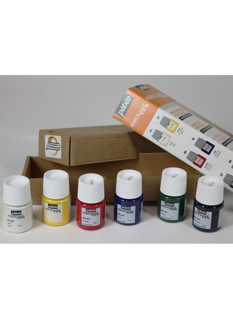 Pebeo Porcelaine 150 Initiation Set-Glossy 6 pieces 20 ML Ceramic Paint - Image 3