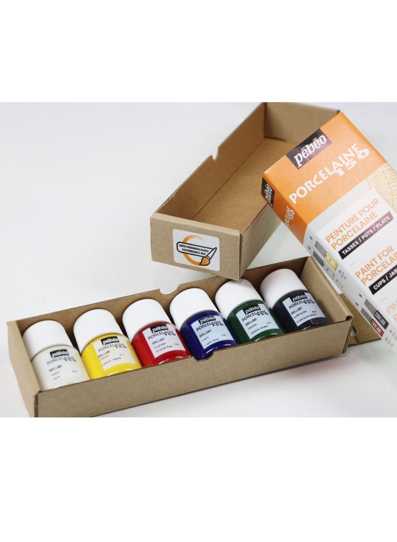 Pebeo Porcelaine 150 Initiation Set-Glossy 6 pieces 20 ML Ceramic Paint - Image 4