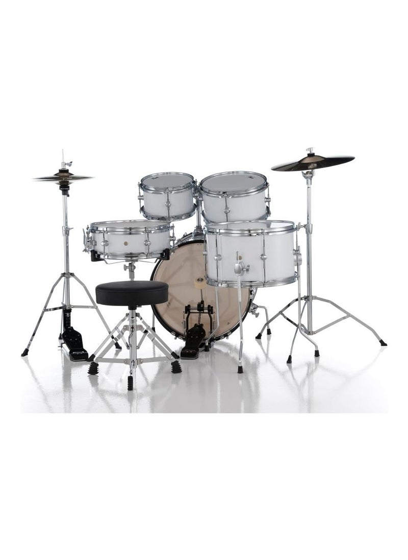 PEARL Pearl Roadshow RSJ465C/C #33  Junior 5-Pcs Drum Set with Hardware & Cymbals Pure White Finish  - Image 4