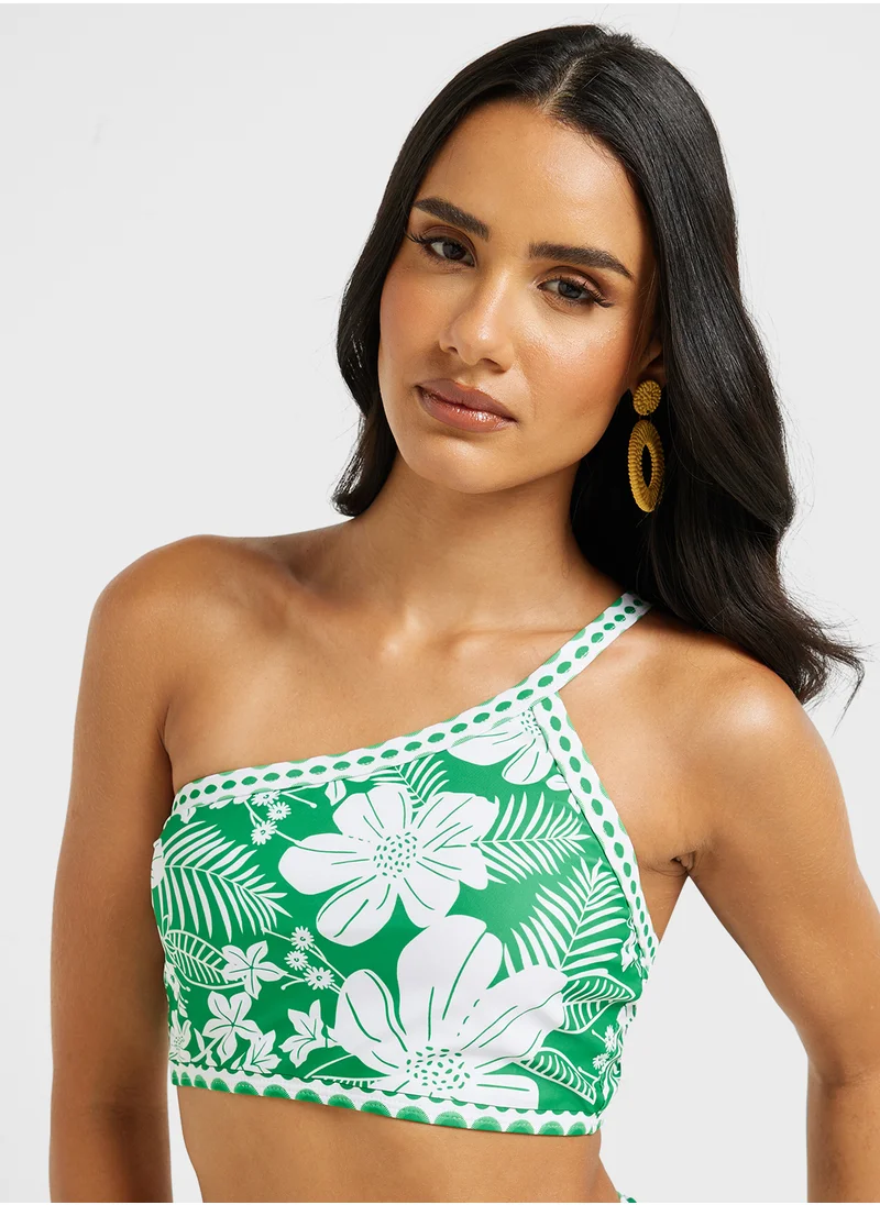ELLA One Shoulder Floral Print Bikini Set With Beach Skirt