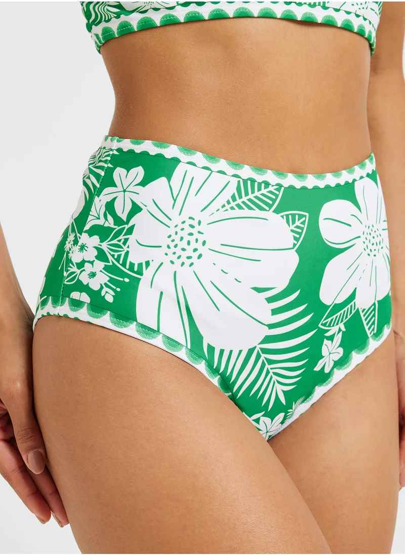 ELLA One Shoulder Floral Print Bikini Set With Beach Skirt