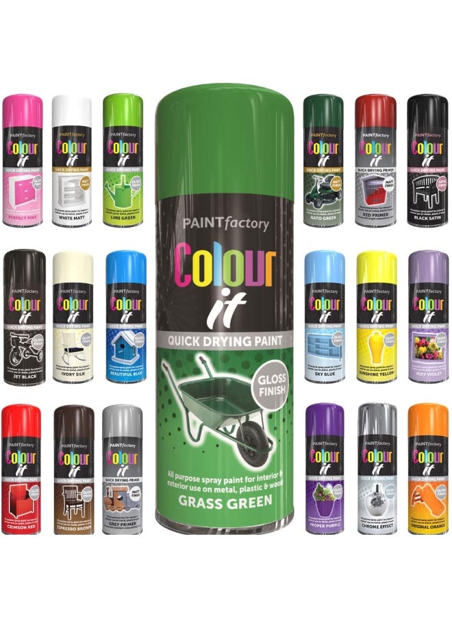 مصنع الطلاء دهان بخاخ لامع أخضر عشبي من باينت فاكتوري ٤٠٠مل - يجف بسرعة عالي الأداء، مناسب للاستخدام الداخلي والخارجي، للاستعمال على المعدن والبلاستيك والخشب. - Image 2