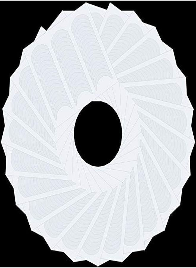 Blulu - 1200 Pieces French Manicure Nail Sticker SelfAdhesive French Nail Tip Guides Decals White HalfMoon Shaped Manicure Template Stickers For French Nail Art Design (25 Sheets) - Image 1