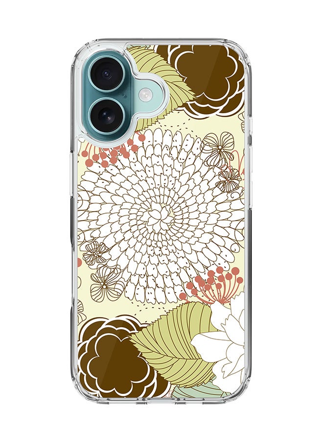 Stylizedd For iPhone 16 Case [Compatible with MagSafe] Slim Magnetic cover Clear Phone Case - Blooming Flower FP - Image 1