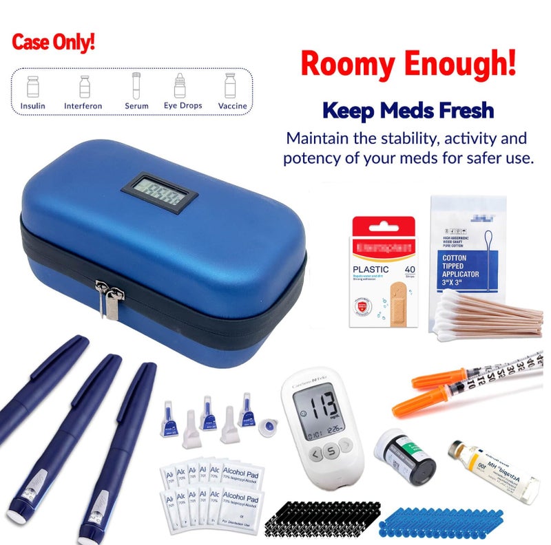 3-in-1 Insulin Cooler Travel Kit – Insulin Cooler Bag with Thermometer, 4 Ice Packs (2+2 Replaceable) & Medicine Organizer Box, TSA Approved Diabetic Travel Case (2–8°C, 48H Cooling) - Image 4
