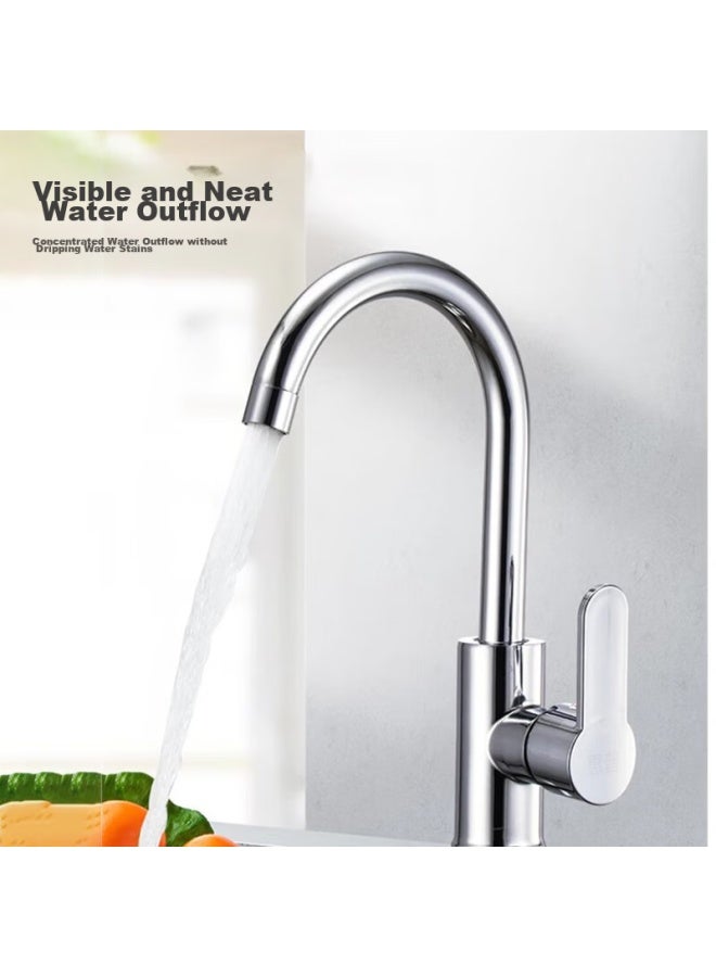 Hp Kitchen Faucet, Stainless Steel, Splash-proof, Hot And Cold Dual Control, 360° Rotating, For Home Use, Sink Tap, Washing Basin, Dishwashing Sink Faucet - Image 5