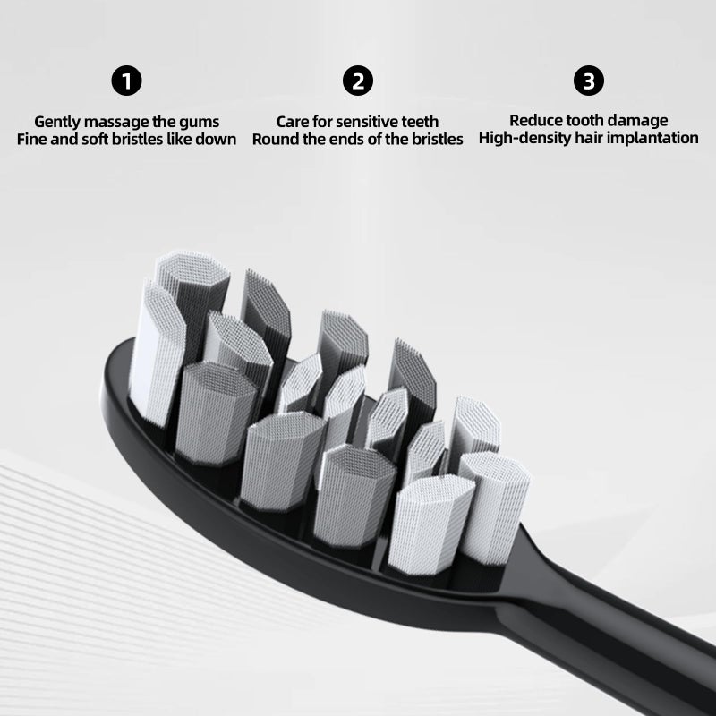 Seapeoa Adult Sonic Electric Toothbrush with 10 Brush Heads, Travel case, and wall Bracket, Suitable for Both Adults and Children, IPX8 Waterproof, USB Charging, 42000VPM, Black - Image 5