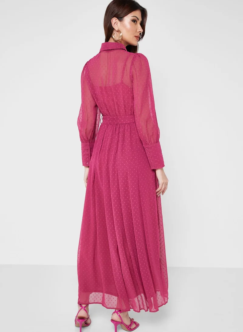 ELLA Textured Dress With Belt