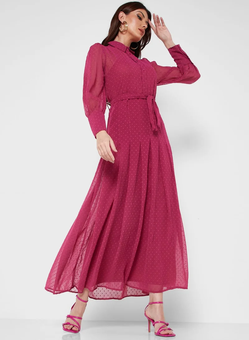 ELLA Textured Dress With Belt