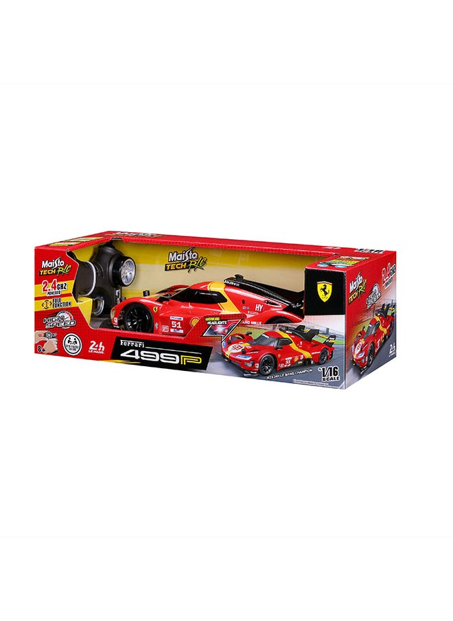 Maisto - 1:16 RC Ferrari 499P Lmh (2023 24H Le Mans Champion) (Usb Rechargeable Vehicle) RC Remote Control Vehicle Gift for Kids Girls & Boys Electric Powered High Speed Vehicle for All Ages - Image 1