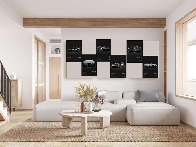 Dujoi Super Car Poster Racing Car Wall Art For Home Decor Car Prints For Walls FXXK CHIRON P1 911GT3 RS ZONDA R ONE:1 Cardstock Posters Set Of 6(Unframe 8x12inch) - Image 4