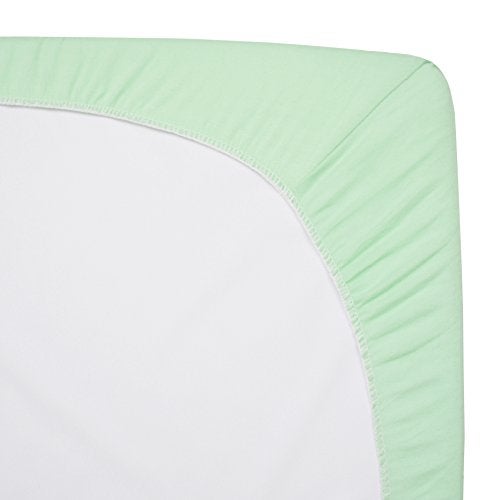 TL Care 100% Natural Cotton Fitted Mini Crib Sheet 38" x 24" - Soft & Breathable Small Nesting Portable Crib Sheet, Fits Pack N Play Mattresses, Mint, for Boys & Girls - Image 5