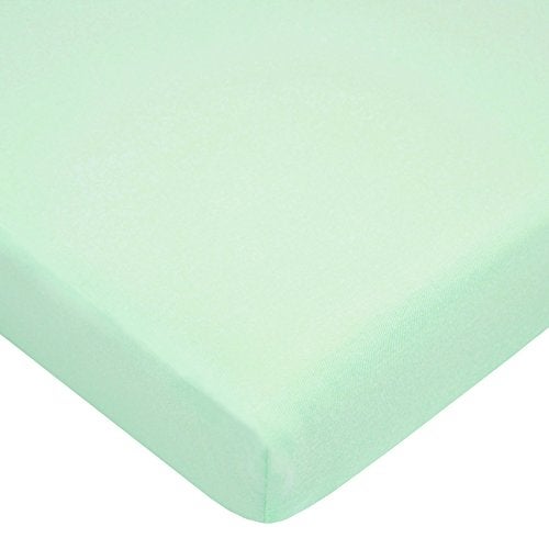 TL Care 100% Natural Cotton Fitted Mini Crib Sheet 38" x 24" - Soft & Breathable Small Nesting Portable Crib Sheet, Fits Pack N Play Mattresses, Mint, for Boys & Girls - Image 1