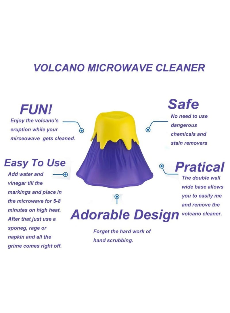 AROAQ Volcano Microwave Cleaner- Microwave Oven Steam Cleaner High Temperature Steamer Easily Crud in Minutes Steam Cleans and Disinfects with Vinegar and Water for Kitchen (Purple) - Image 2