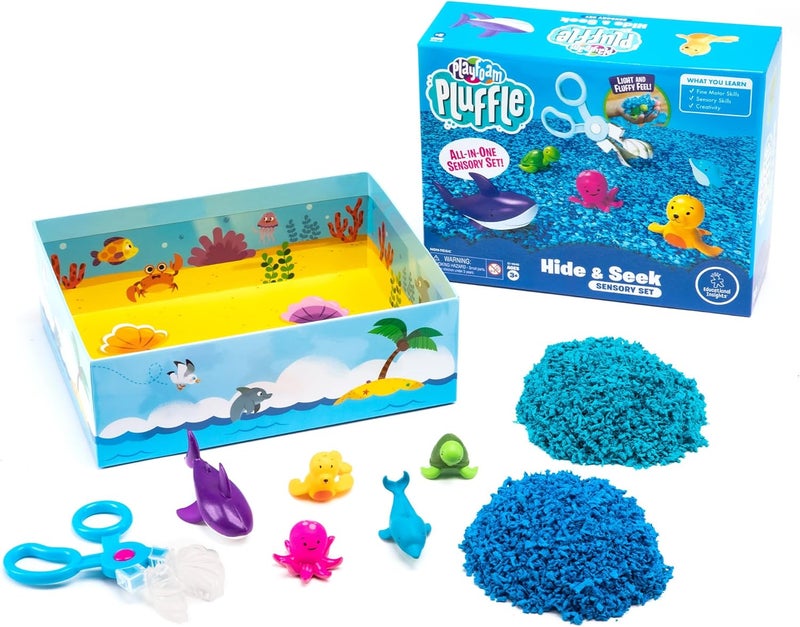 إديوكيشنال إنسايتس مجموعة المحيط الحيواني Playfoam Pluffle من Learning Resources EI-1946، نشاط صينية Tuff، مجموعة اللعب الفوضوي الداخلي، حسي تنموي، ألعاب حركية دقيقة للأعمار 3+، متعدد الألوان - Image 1