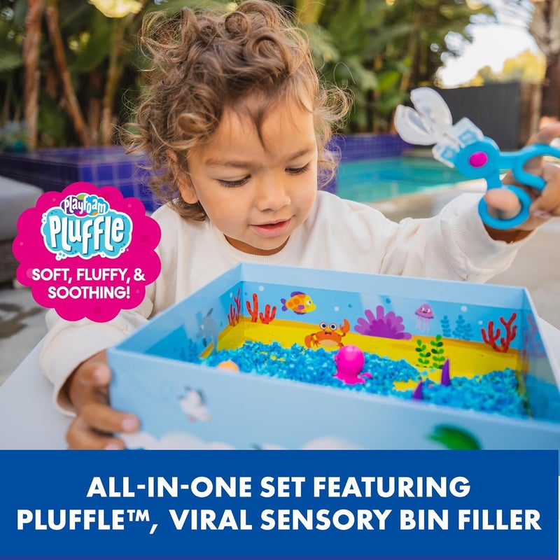 إديوكيشنال إنسايتس مجموعة المحيط الحيواني Playfoam Pluffle من Learning Resources EI-1946، نشاط صينية Tuff، مجموعة اللعب الفوضوي الداخلي، حسي تنموي، ألعاب حركية دقيقة للأعمار 3+، متعدد الألوان - Image 2