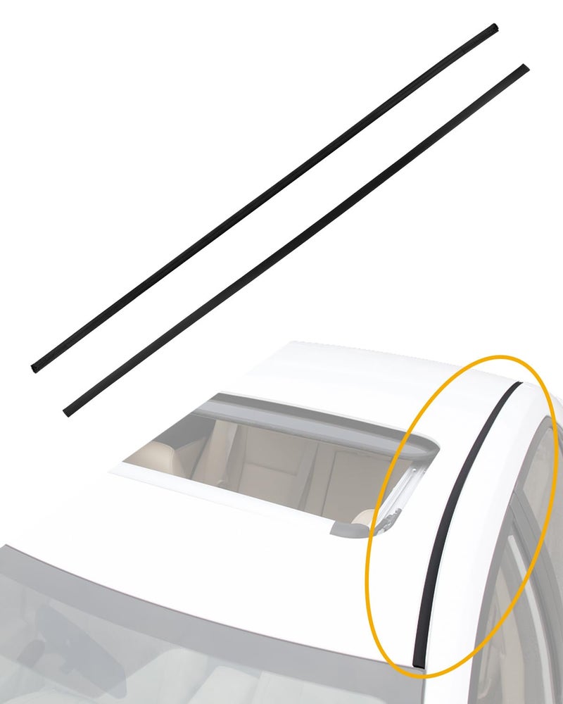 Gledewen Roof Trim Molding (Pair), Roof Weatherstripping Seal, Compatible with Toyota Corolla 2009-2013, Left Driver and Right Passenger Side, Roof Top Drip Seal, Rubber Roof Weather Strip Moulding, Rain Seal - Image 1