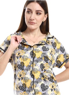 Caesar Women Pajama Set With Pants And Button Design  - Image 3
