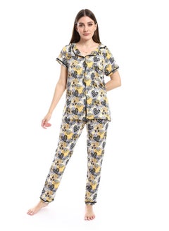 Caesar Women Pajama Set With Pants And Button Design  - Image 1