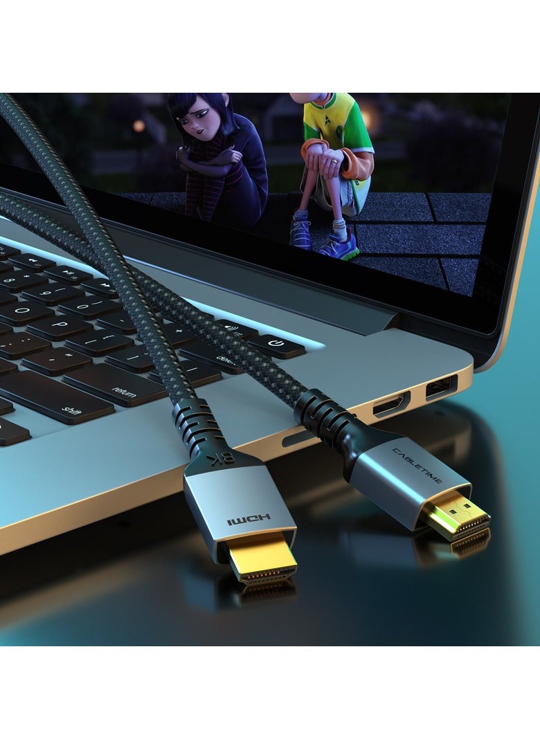 CABLETIME Ultra High Speed 8K HDMI 2.1 48Gbps (5 Meters) Nylond Braided Cable, eARC, HDR, Dolby Vision 7.1 CEC, EDID, HDCP 2.2, DTS-HD Master Audio and Dolby Atmos, 2-Years Warranty - pzsku/Z60E069A43082154869D7Z/45/_/1736684731/53766500-c099-4435-a683-7e1932a98dff