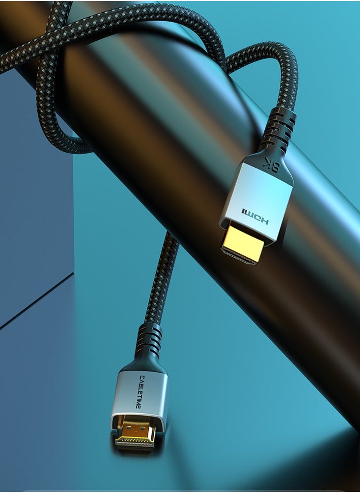 CABLETIME Ultra High Speed 8K HDMI 2.1 48Gbps (5 Meters) Nylond Braided Cable, eARC, HDR, Dolby Vision 7.1 CEC, EDID, HDCP 2.2, DTS-HD Master Audio and Dolby Atmos, 2-Years Warranty - pzsku/Z60E069A43082154869D7Z/45/_/1736684732/4d0f0026-a991-4e6d-bed4-63767c42fa0e