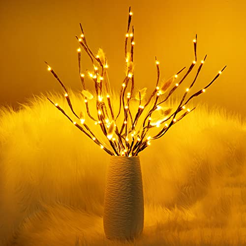 FFNIU 3PK 60" Led Branch Lights, Twig Lights, Lighted Branch for Vase, Willow Branches with USB Plug for Halloween Thanksgiving Day and Christmas,Warm White - Image 5