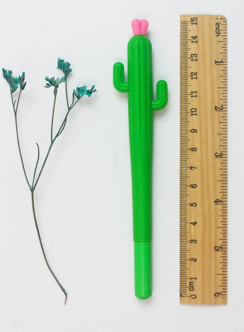 Gerenic 10-Piece Cactus Neutral Pen 0.5mm Black Ink Cartoon Gel Ballpoint Student Creative Stationery - Image 4