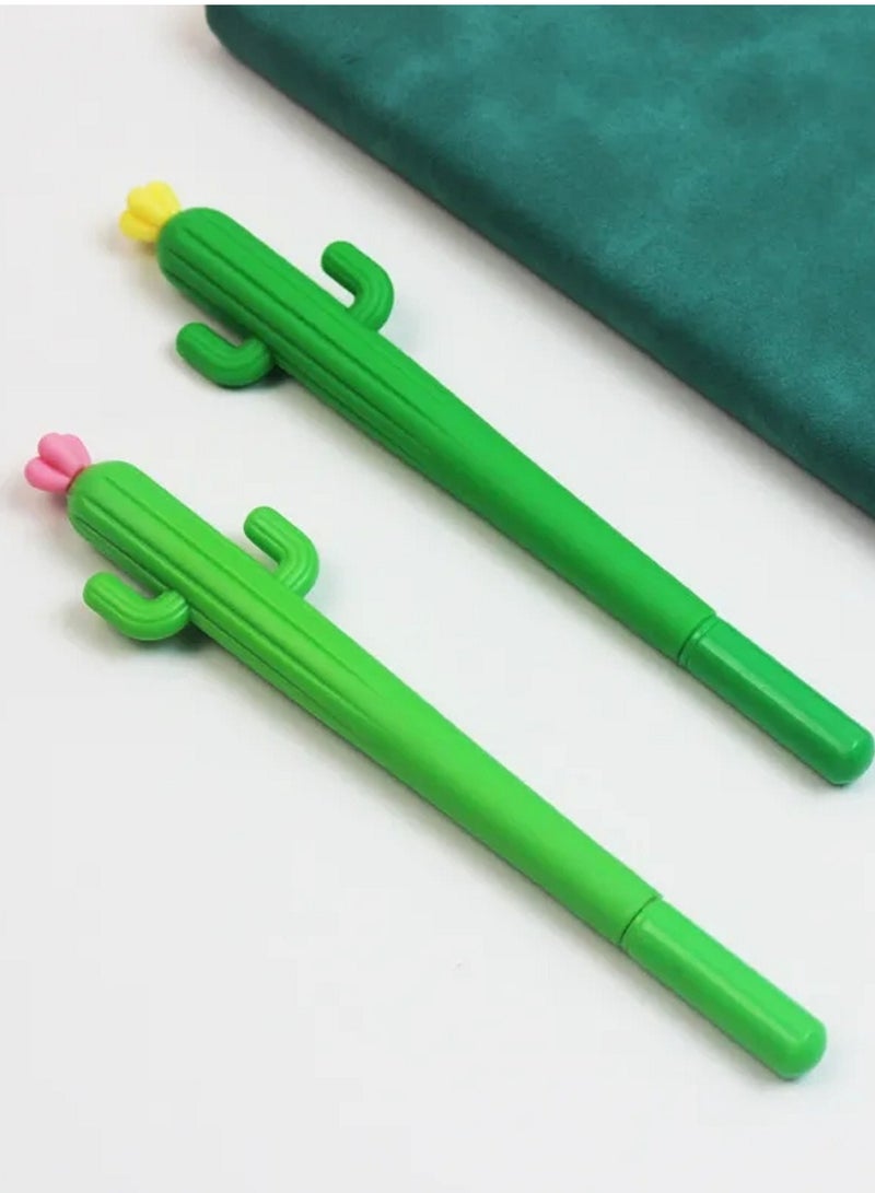 Gerenic 10-Piece Cactus Neutral Pen 0.5mm Black Ink Cartoon Gel Ballpoint Student Creative Stationery - Image 3