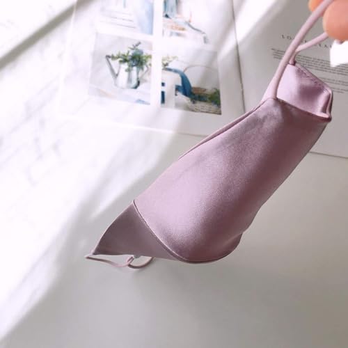 ROSEWARD 100% Mulberry Silk Purple Face Mask for Women Cute Masks Fancy with Filter Pocket - Image 4