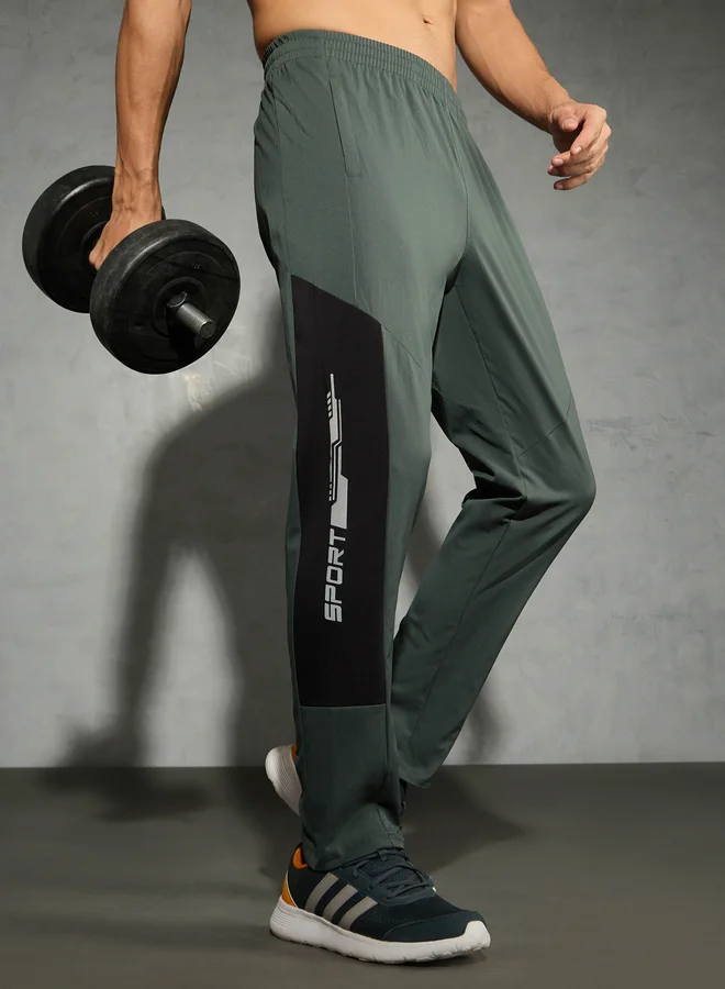 Technosport Technosport Men Color Block Slim Fit Trackpants