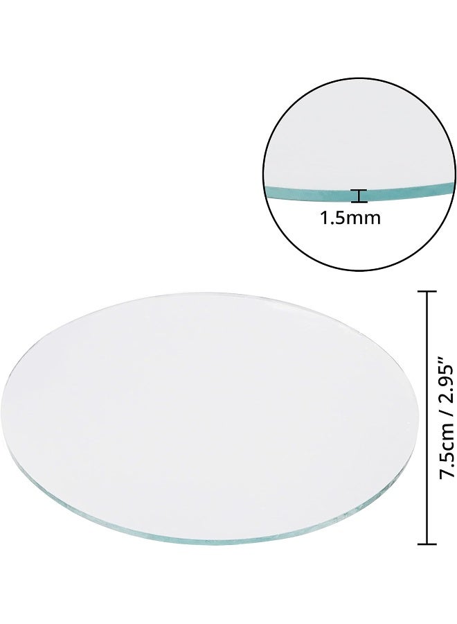 TPGP Small Round Wall Mirror (Pack of 50) - 7.5cm - Glass Mirror Plate for Creative Hobbies, Crafts and Decoration - Small Mirror Decoration for Living Room and Bedroom - Image 2
