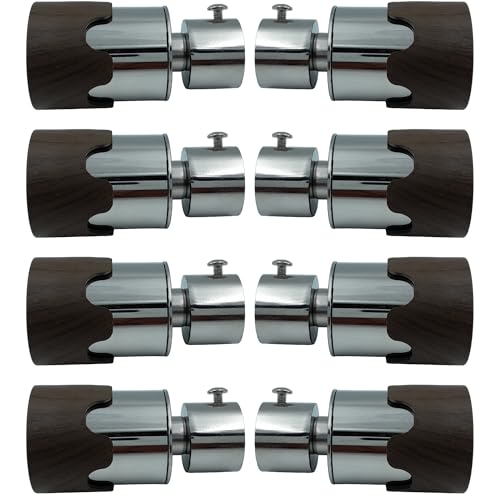 JKC SS Wooden Top Curtain Brackets, Curtain Knobs Set, Curtain Rod End Cap (Brackets - 8 Pcs) - Image 1