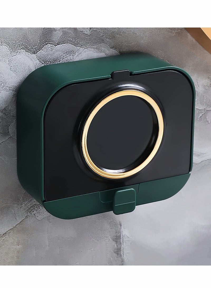 Bathroom Soap Dishes, Removable Bar Holder with Drain Wall Mounted Box for Shower, Bathroom, Bathtub, Keep Bars Dry, Waterproof Dustproof, No Drilling - Image 1
