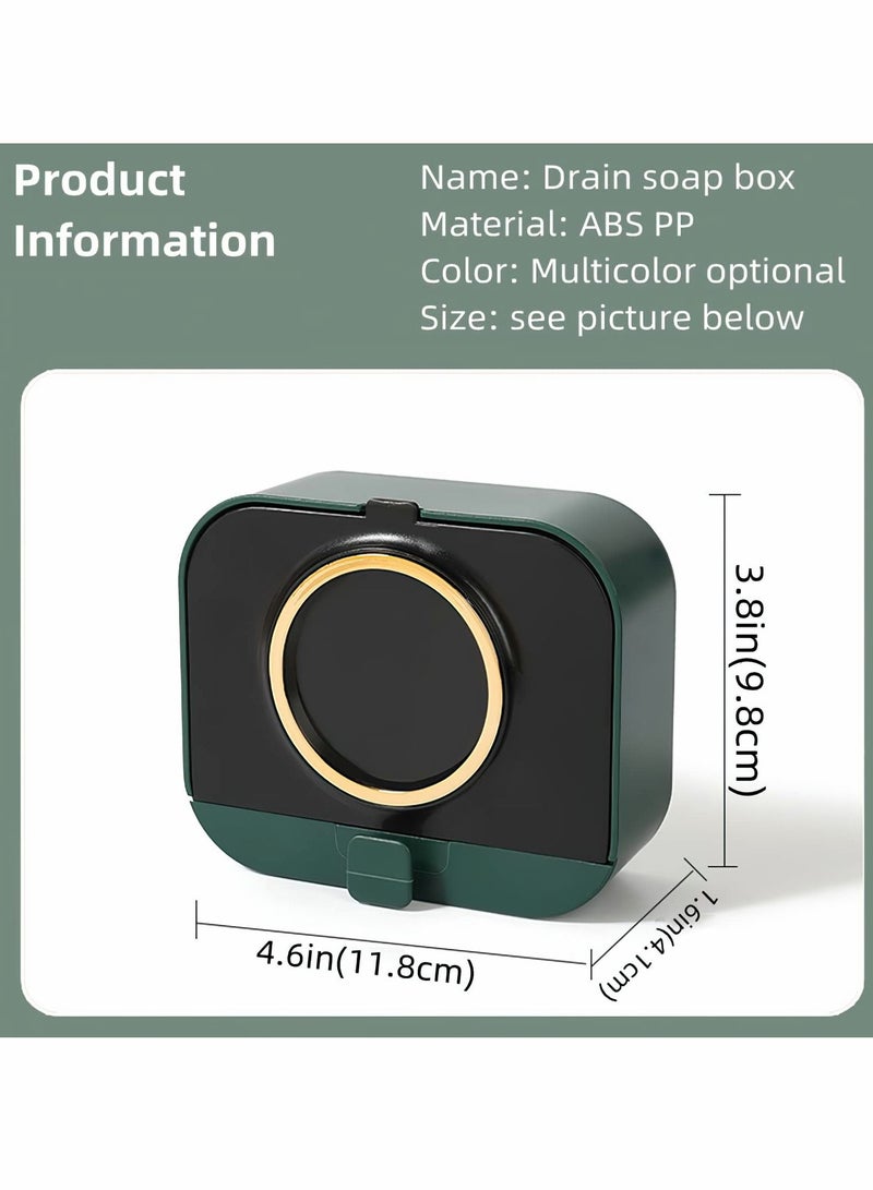 Bathroom Soap Dishes, Removable Bar Holder with Drain Wall Mounted Box for Shower, Bathroom, Bathtub, Keep Bars Dry, Waterproof Dustproof, No Drilling - Image 3