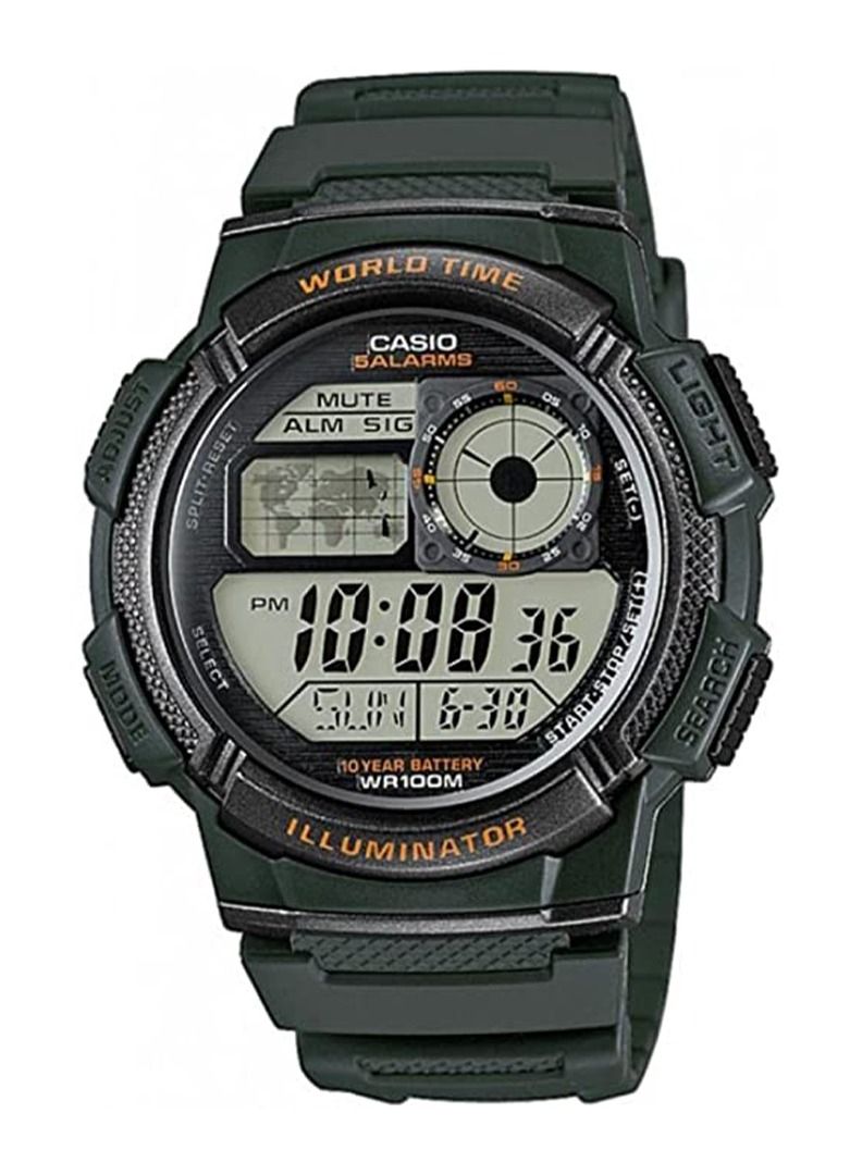 Casio Casual Watch For Men Digital Resin - AE-1000W-3AVDF Green - Image 1