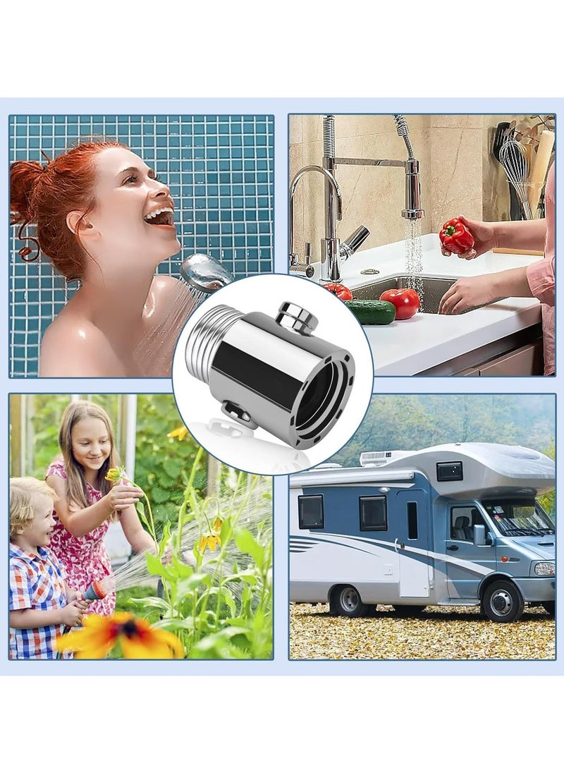 2Pcs Shower Head Shut Off Valve Button Type Shower Flow Control Valve with G1/2 Universal Size Push Button Shower Valve for Shower Arm and Hose or Bidet Sprayer