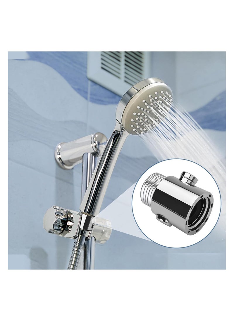 2Pcs Shower Head Shut Off Valve Button Type Shower Flow Control Valve with G1/2 Universal Size Push Button Shower Valve for Shower Arm and Hose or Bidet Sprayer