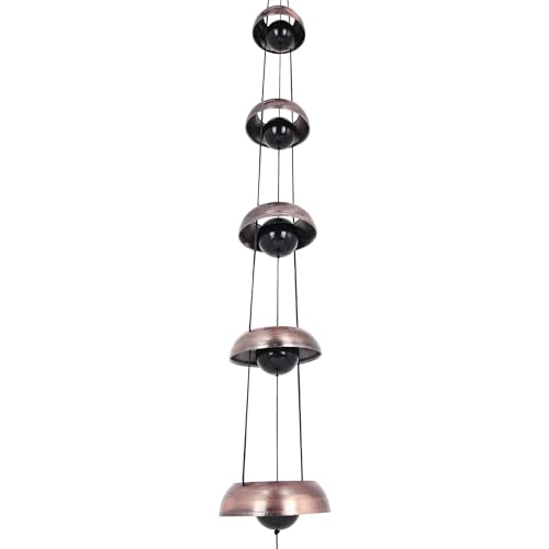 ASTARIN Cooper Leaf Temple Wind Chime,Wind Chimes with 5 Bells, Feng Shui Wind Chimes for Home Yard Outdoor Decoration, A Great Memorial Wind Chime for Someone Who Loves Peace - Image 2